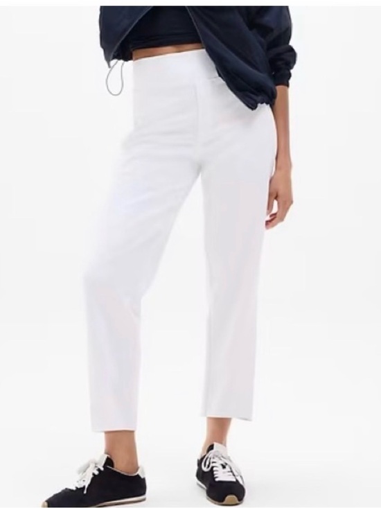 Athleta Pants - Athleta White Cropped Straight-Leg Ankle Pants